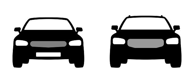 Modern car icon. Front view. Vector illustration