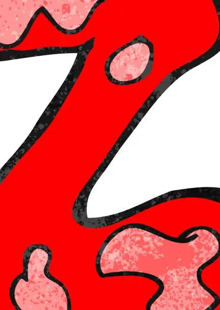 Vector illustration of child's drawing of the letter z