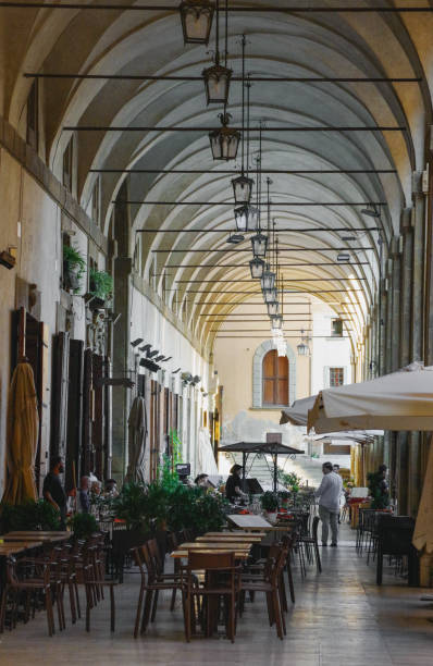 istock Cafe under the arcades, Arezzo, Tuscany - Italy 1457743522