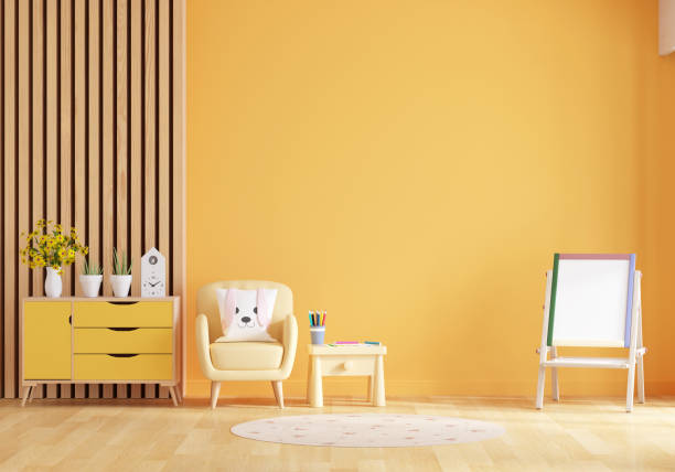 istock Child living room interior with copy space, 3D rendering 1457744038