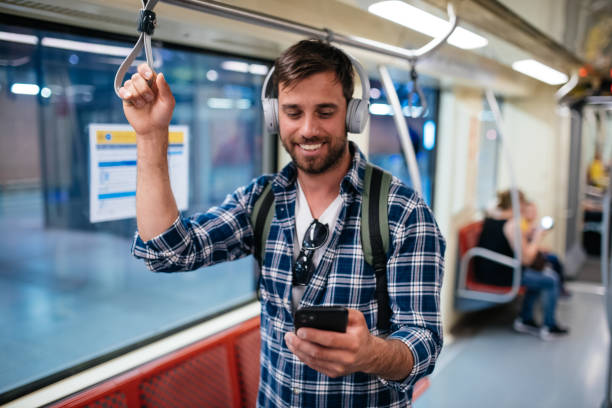 istock Diverse people using subway train in the city 1457745922