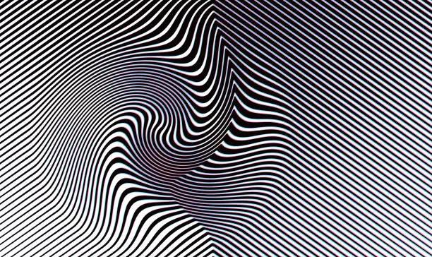 Vector illustration of Abstract Background of rippled, wavy lines with Glitch Technique