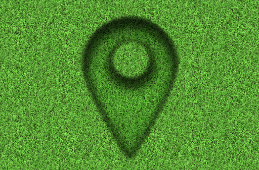 Green grass map pointer