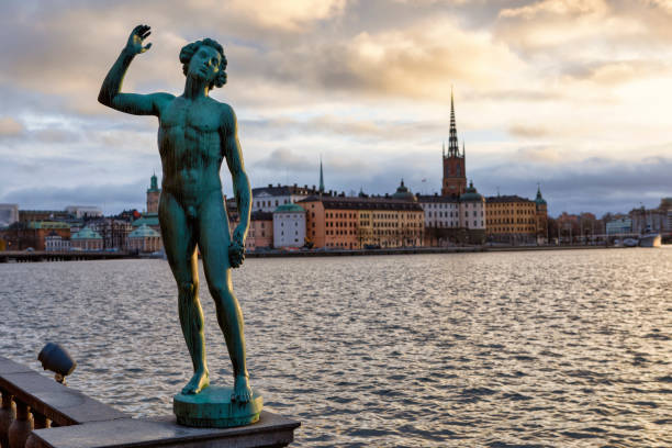 ストックホルム市庁舎の建築的詳細、スウェーデン - kungsholmen ストックフォトと画像