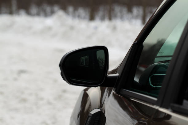istock Car Rear-view mirror. Side view mirror of a car. 1457750181