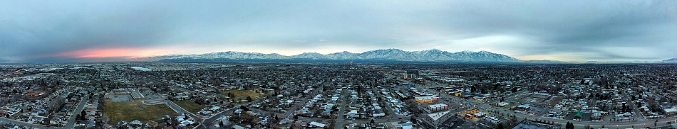 East Mountains sunrise of the Salt Lake Valley in Utah.