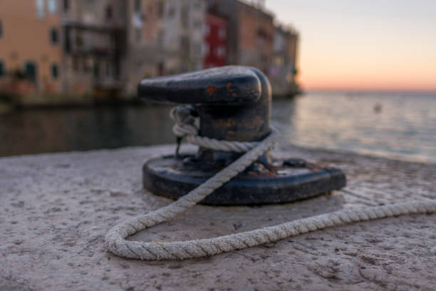 mooring at Rovinj. blurred bokeh background.