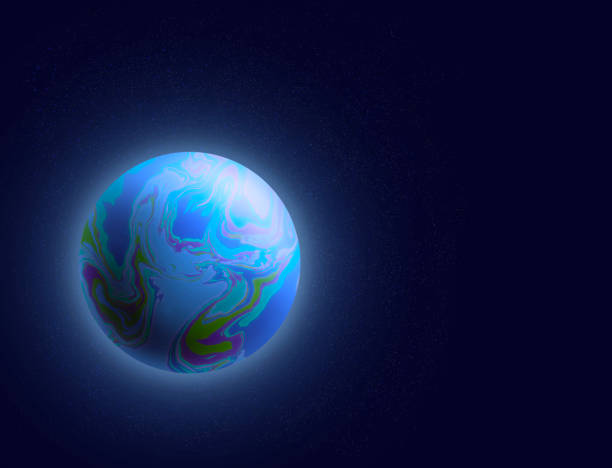 istock outer space with a nebula and stars, a large planet with a satellite, 3D-images 1457756808