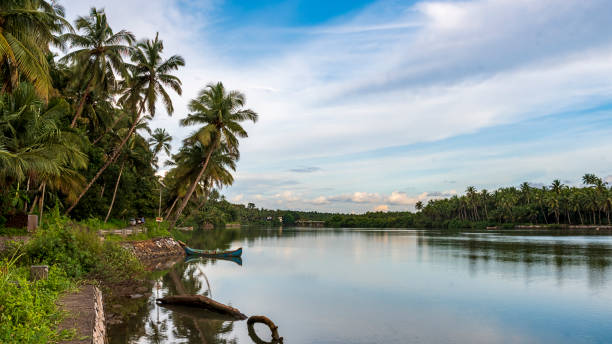 istock RIVER COAST WITH CLEAN WATER AND BLUE SKY WITH WHITE CLOUDS 1457757137