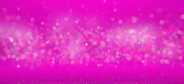 Defocused particles floating in empty space on a lined surface against a magenta background. bokeh background. 3d Illustration