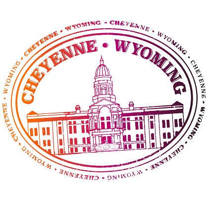 Cheyenne Wyoming Capital Travel Stamp