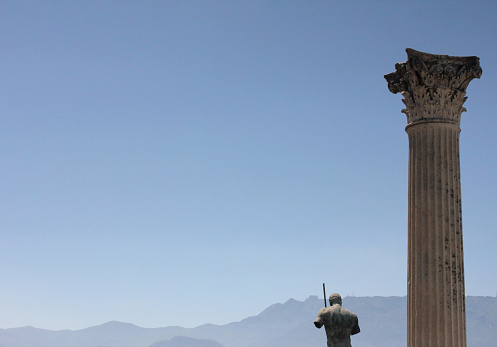 Statue and Column in Pompeii, Italy