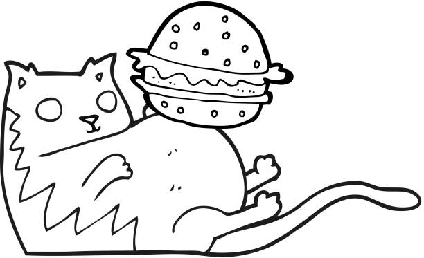 65 Cartoon Of A Fat Black And White Cat Illustrations & Clip Art - iStock