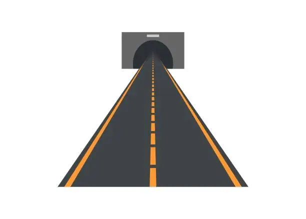 Vector illustration of Road tunnel. Simple flat illustration