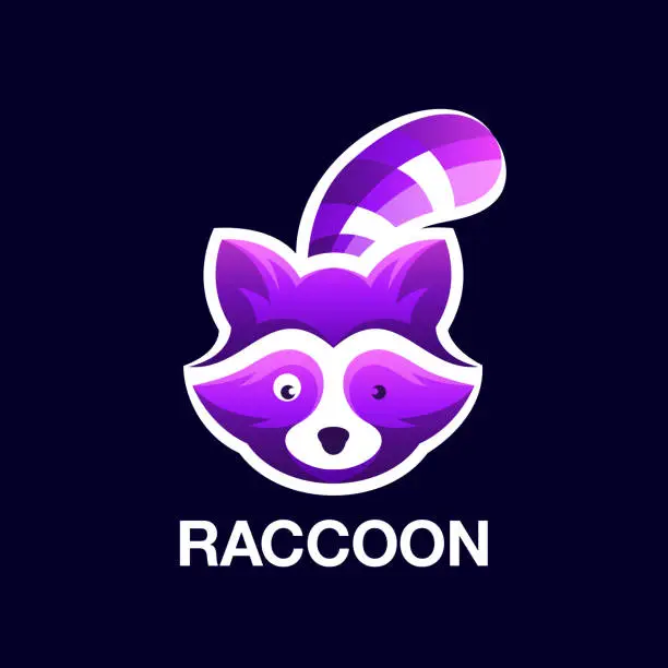 Vector illustration of Raccoon vector design template icon