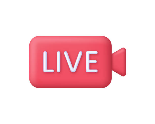 istock 3D Live streaming icon. Broadcasting, livestream or online stream. Social media concept. Template for tv, online channel 1457774019