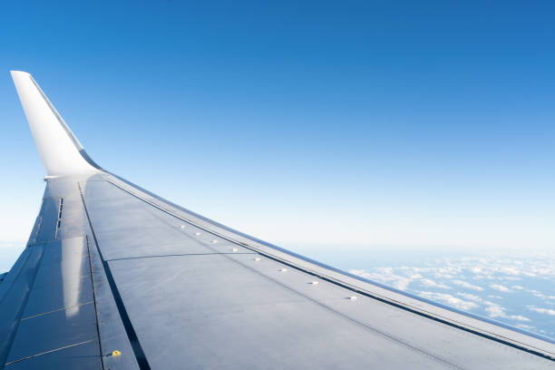 istock View of an Airplane Wing from Window Seat 1457775514