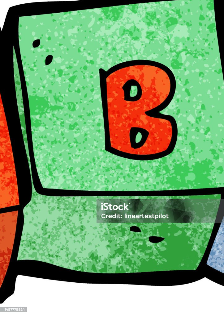 Cartoon Block Lettering Cartoon Letter Blocks Stock Illustration - Download Image Now - Art ...