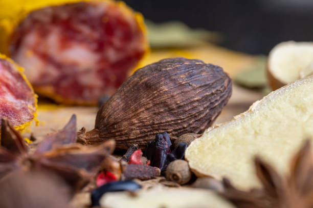 istock Different types of spices scattered on the table during cooking 1457780588