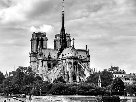 A view of church of Notre Dame of Paris before the fire