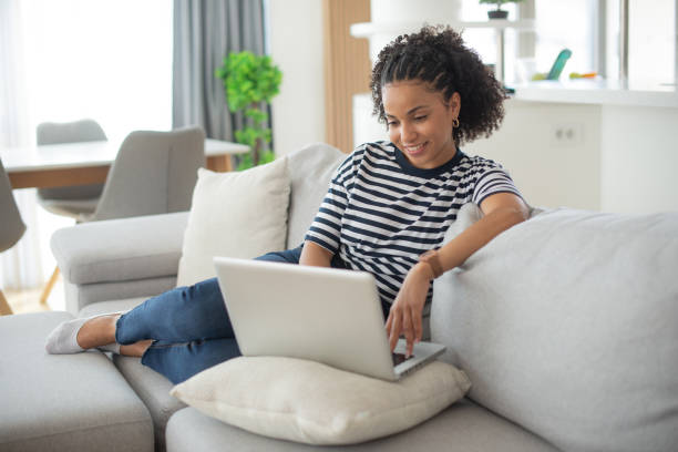 istock Young woman working from home 1457784723