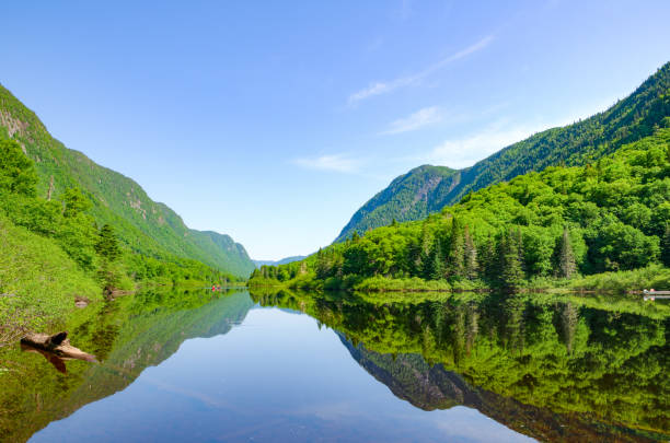 istock People canoeing as the river is still on Jacques Cartier river 1457786190