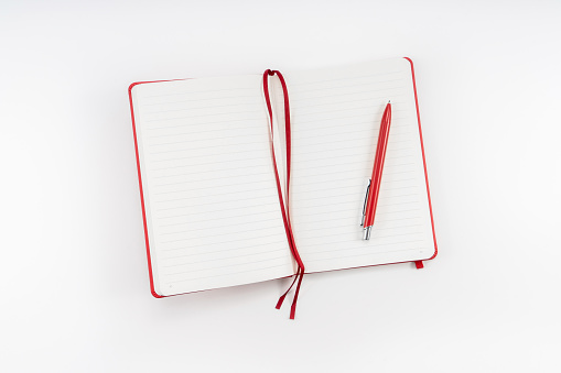 Note Pad, Red, Diary, Pen, Personal Organizer