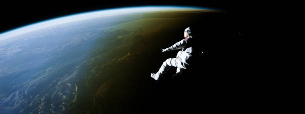 3d illustration. Astronaut in outer space over the planet Earth. Elements of this image furnished by NASA