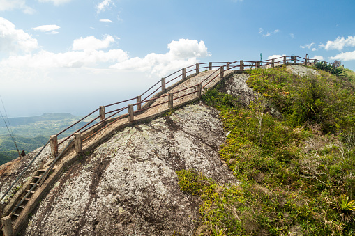 Zhangjiajie, August 30, 2023 :Tourists on the steps of Heaven's Gate