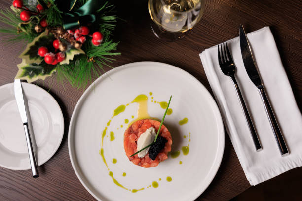 istock Salmon Tartare with Avocado dish 1457800722