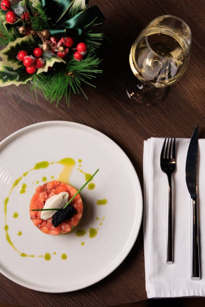istock Salmon Tartare with Avocado dish 1457800724