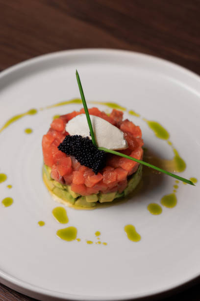 istock Salmon Tartare with Avocado dish 1457800748