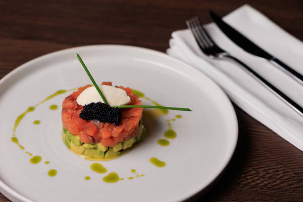 istock Salmon Tartare with Avocado dish 1457800756