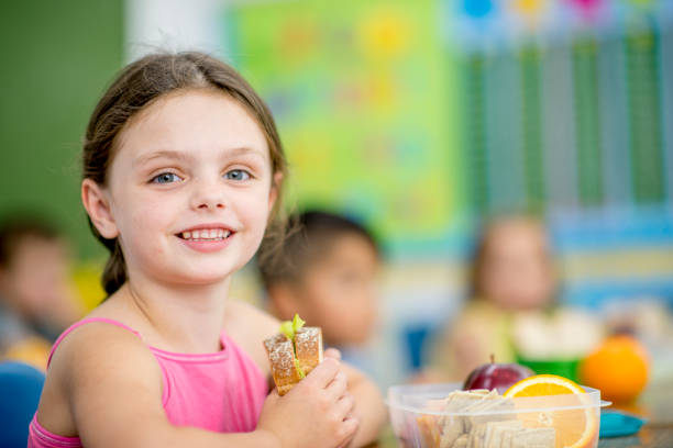 istock Girl Eating her School Lunch 1457807456