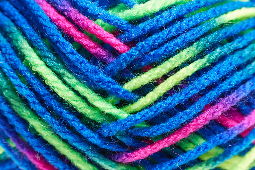 Close-up of colorful yarn.