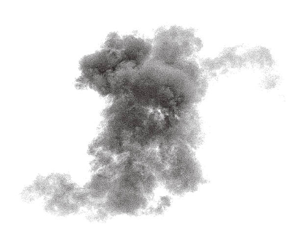 stockillustraties, clipart, cartoons en iconen met smoke cloud from fire - uitlaatgas