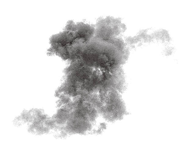 chmura dymu z ognia - smoke condensation fumes isolated stock illustrations