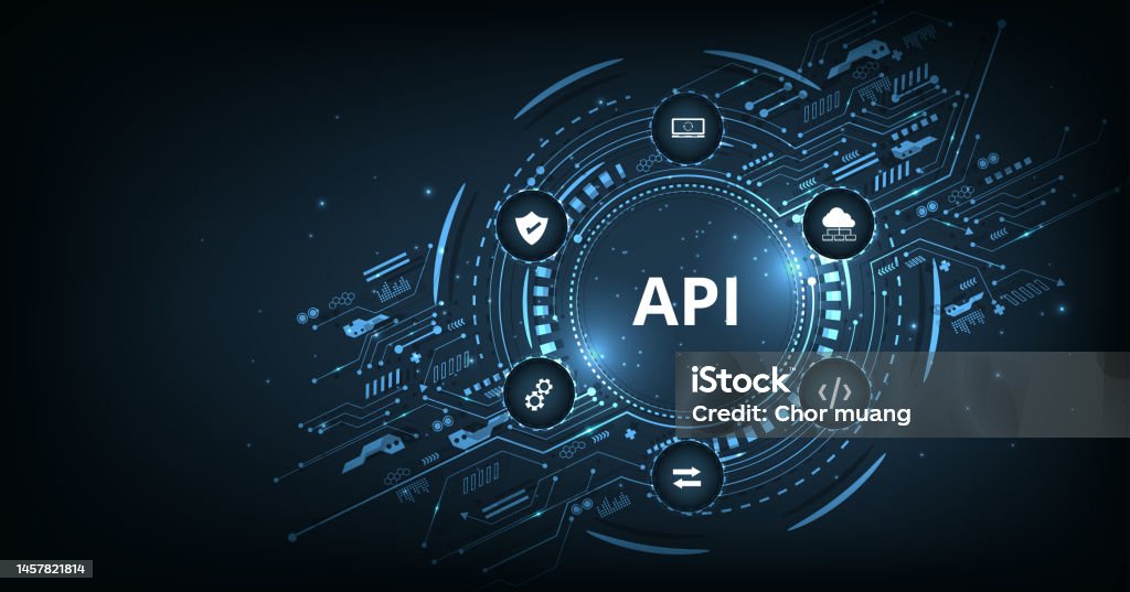 Application Programming Interface On Blue Background Stock Illustration ...