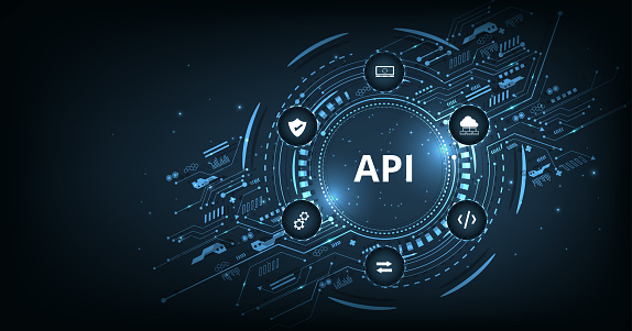 Application Programming Interface On Blue Background Stock Illustration ...