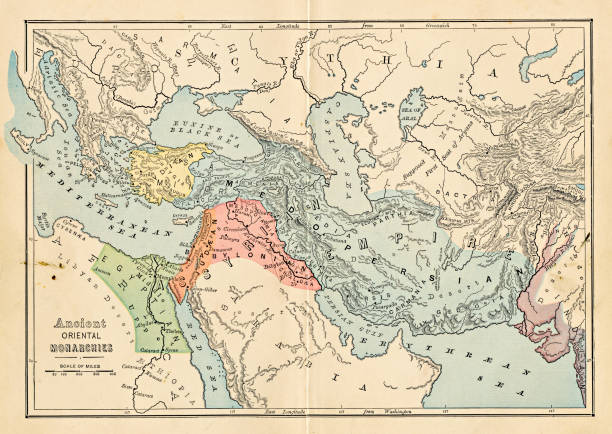 Map of ancient oriental monarchies USA 1897
