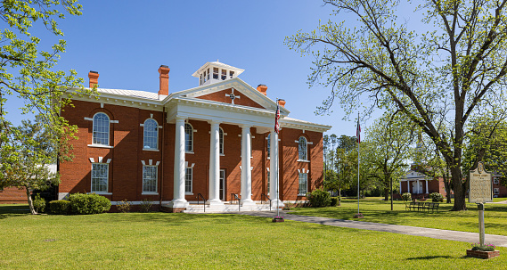 Preston, Georgia, USA - April 19, 2022: The Webster County Courthouse