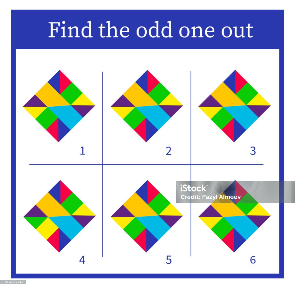 Find One Find The Odd One Out Logic Puzzle For Children Printable Worksheet ...
