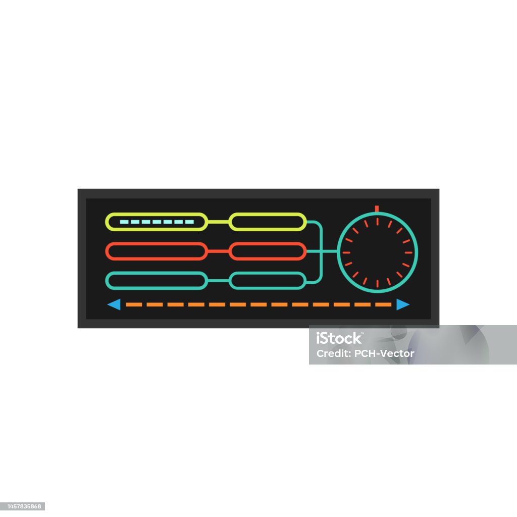 Screen Or Monitor With Indicators For Control Panel Vector Illustration ...