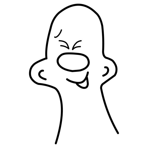 ilustrações de stock, clip art, desenhos animados e ícones de funny face on a white background, character, emotions - funnyface