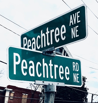 Corner of Peachtree Street and Peachtree Road, Atlanta, Georgia