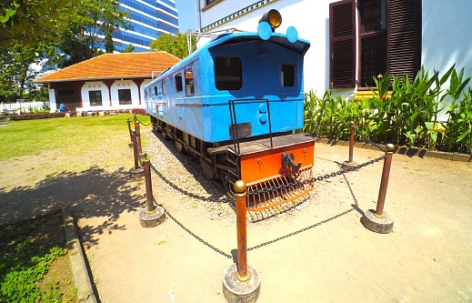 Miniature of Train in the public park of Semarang - Indonesia at the day