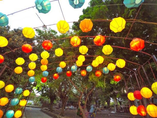 istock Colorful lanterns in the Semarang, Indonesia. 1457836896