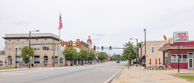 Sylvester, Georgia, USA - April 17, 2022: The old business district on Main Street