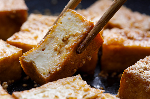 Japanese processed foods made from soybeans, tofu, fried tofu, and other vegan foods