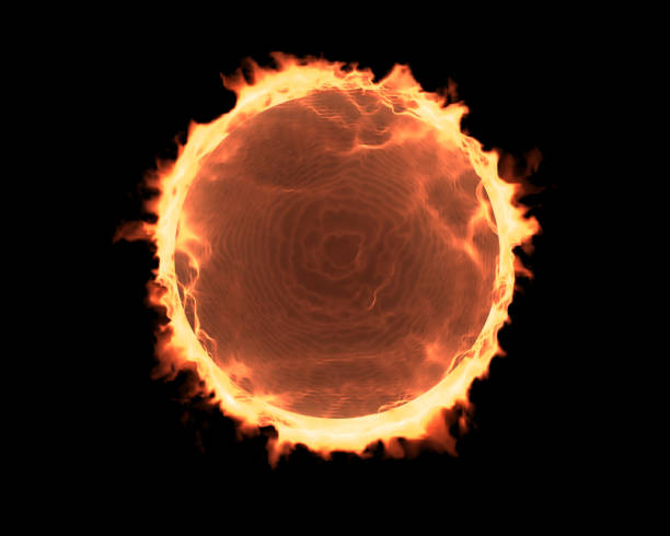 kula ognia na czarnym tle puste - fireball orange flame burnt zdjęcia i obrazy z banku zdjęć
